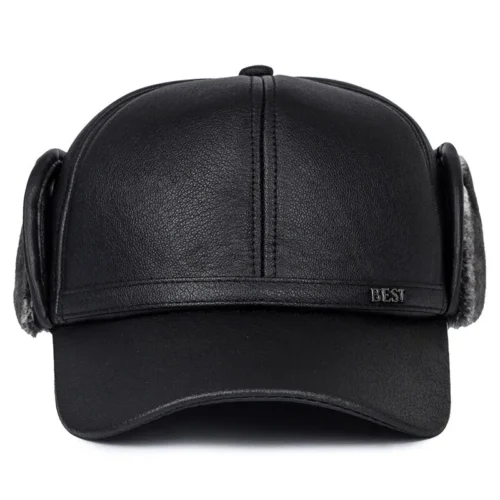 Gorra de cuero con orejeras