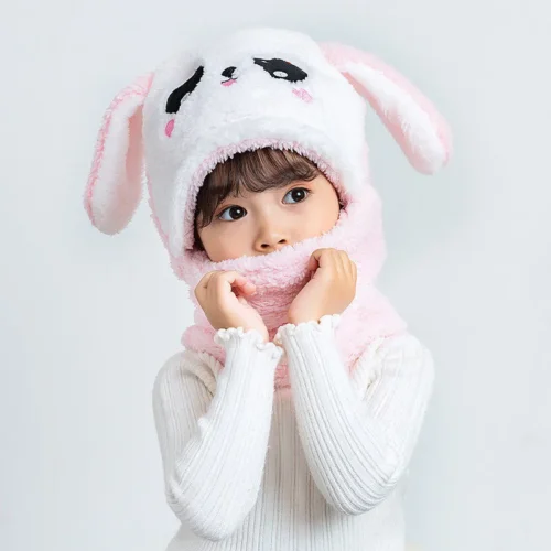 Gorro con bufanda de dibujos animados