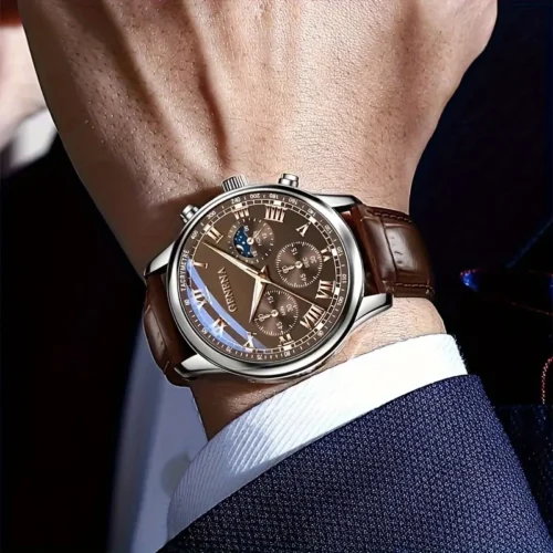 GENEVA-reloj de cuarzo con correa de lujo para hombre