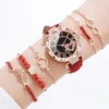 Set de 6 piezas de reloj en color rojo