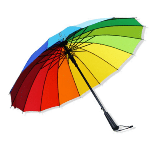 Sombrilla paraguas grande con diseño multicolor arcoíris 95cm