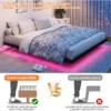 Base Cama King Size Flotante Con Luces Led Ajustables