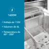 Freidora Aceite Eléctrica Industrial 6 Lt Acero Inoxidable 1600W Shtark