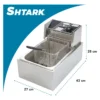 Freidora Aceite Eléctrica Industrial 6 Lt Acero Inoxidable 1600W Shtark