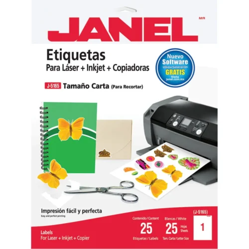 Hojas De Etiqueta T/Carta Janel Para Imprimir