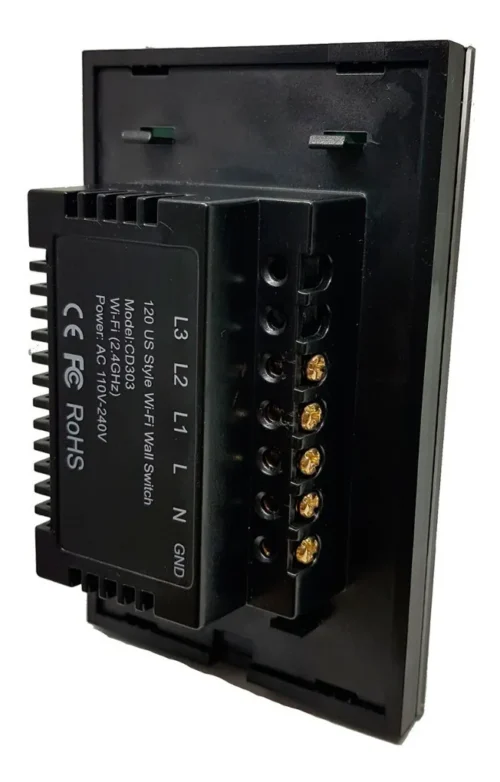 Apagador Inteligente Smart Touch 2 Botones Negro