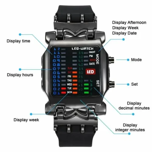 Reloj led binario impermebale